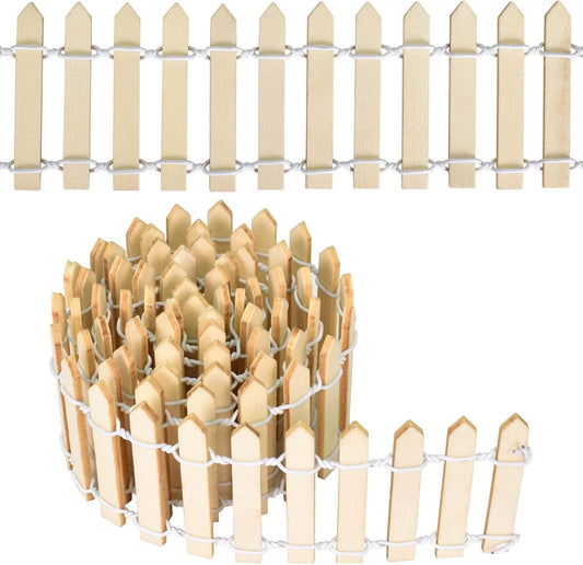 Miniature Wooden Fence, 35 Inch Fairy Garden Fence Ornament Fence for Dollhouse Miniature Garden Fairy Garden V1259-DP01-A-2669