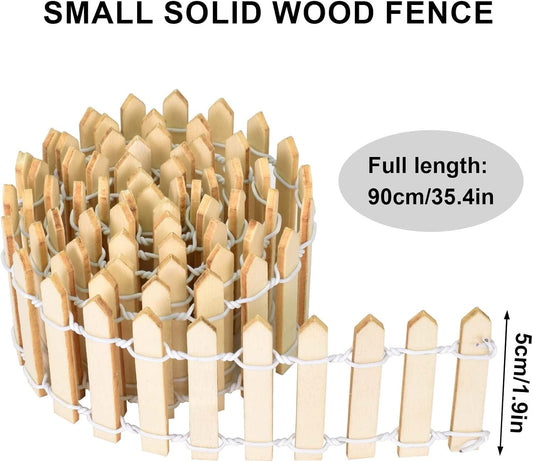 Miniature Wooden Fence, 35 Inch Fairy Garden Fence Ornament Fence for Dollhouse Miniature Garden Fairy Garden V1259-DP01-A-2669
