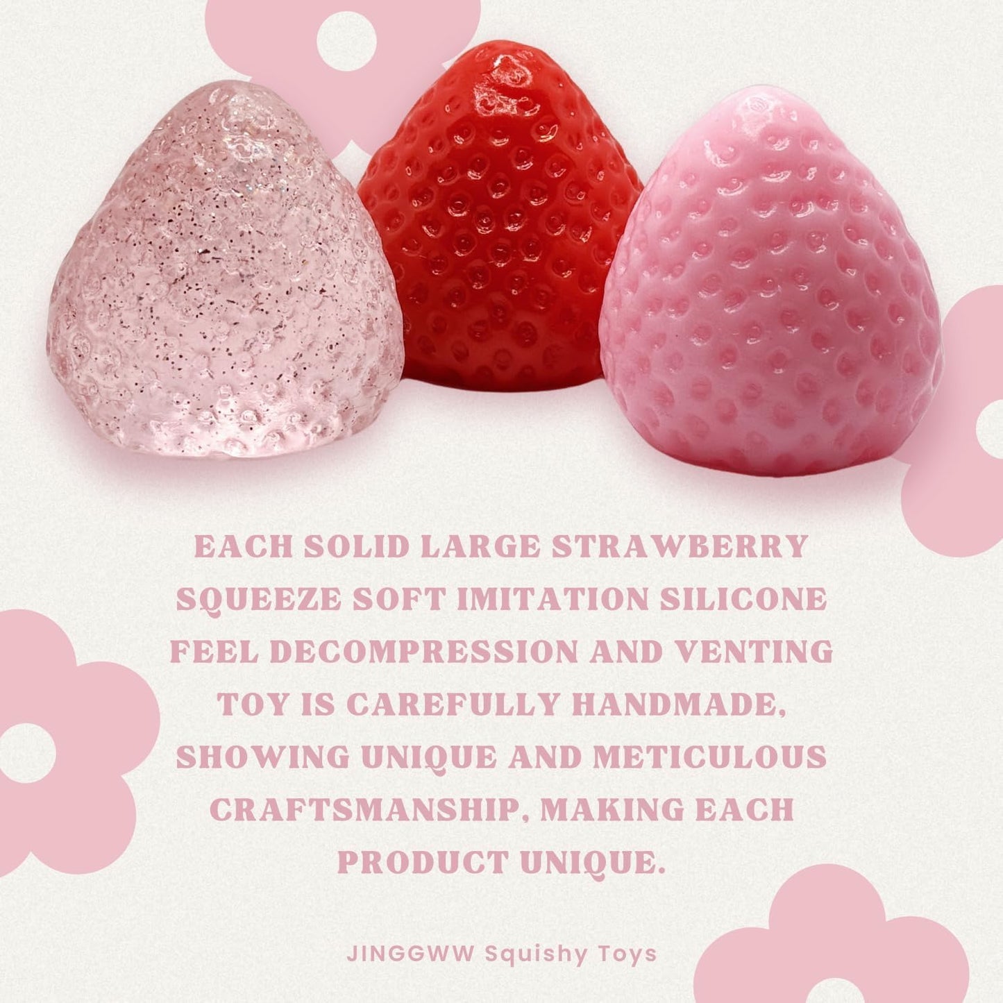 Taba Squishy Strawberry, Strawberry Taba Squishy Toys, Handmade Taba Squishy Clear Stress Relieving for V1259-DP01-A-2673