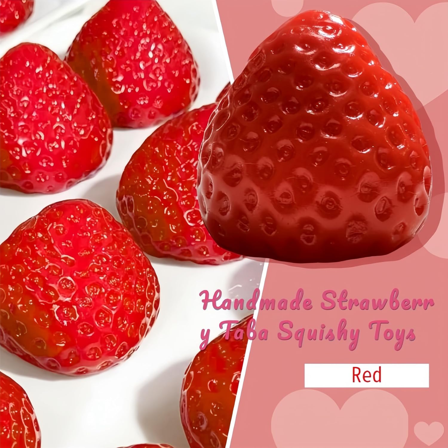 Taba Squishy Strawberry, Strawberry Taba Squishy Toys, Handmade Taba Squishy Clear Stress Relieving for V1259-DP01-A-2673
