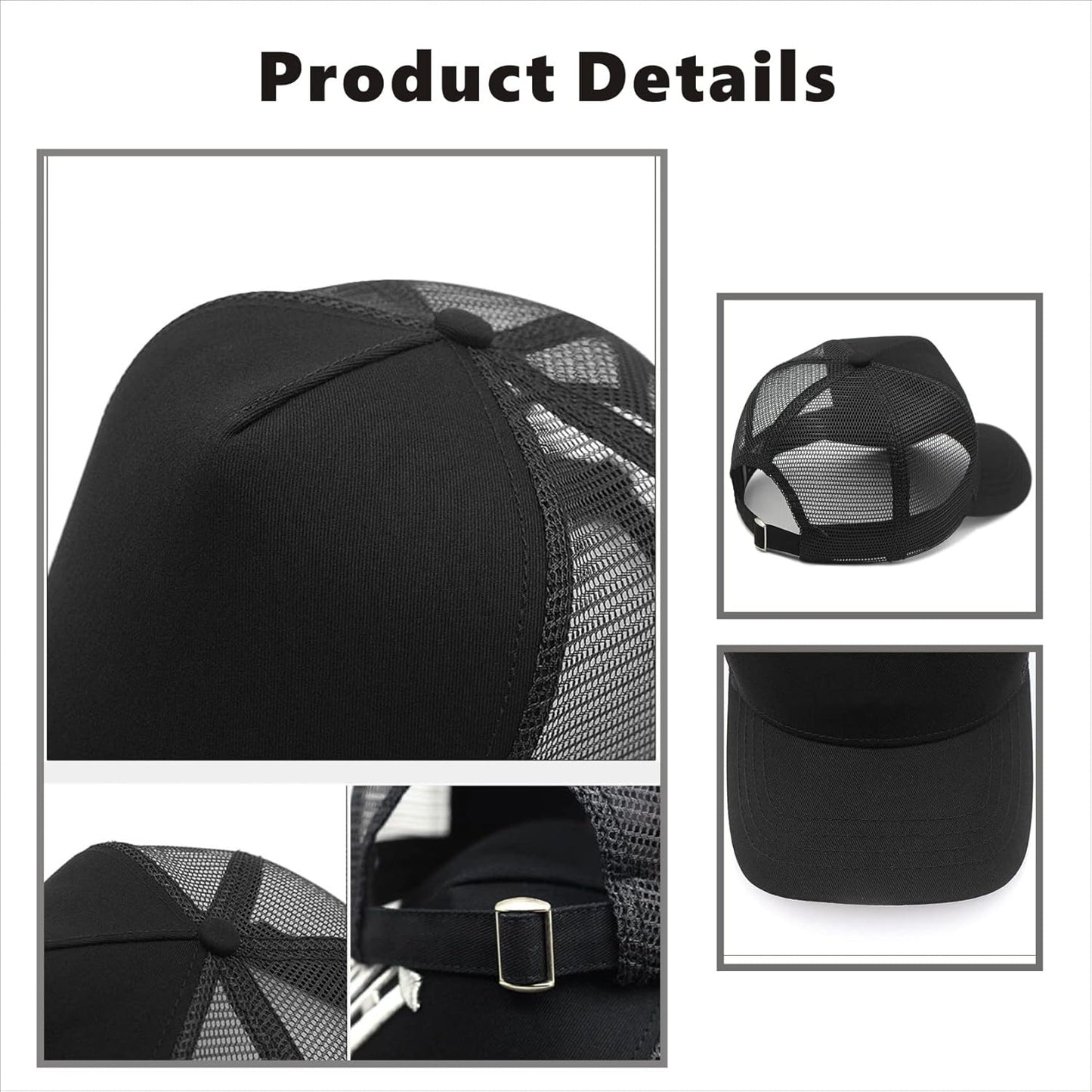 Oversize XXL Mesh Trucker Hat Big Head Hats for Men High Crown Baseball Cap Breathable Dad Hat Adjustable V1259-DP01-A-2675