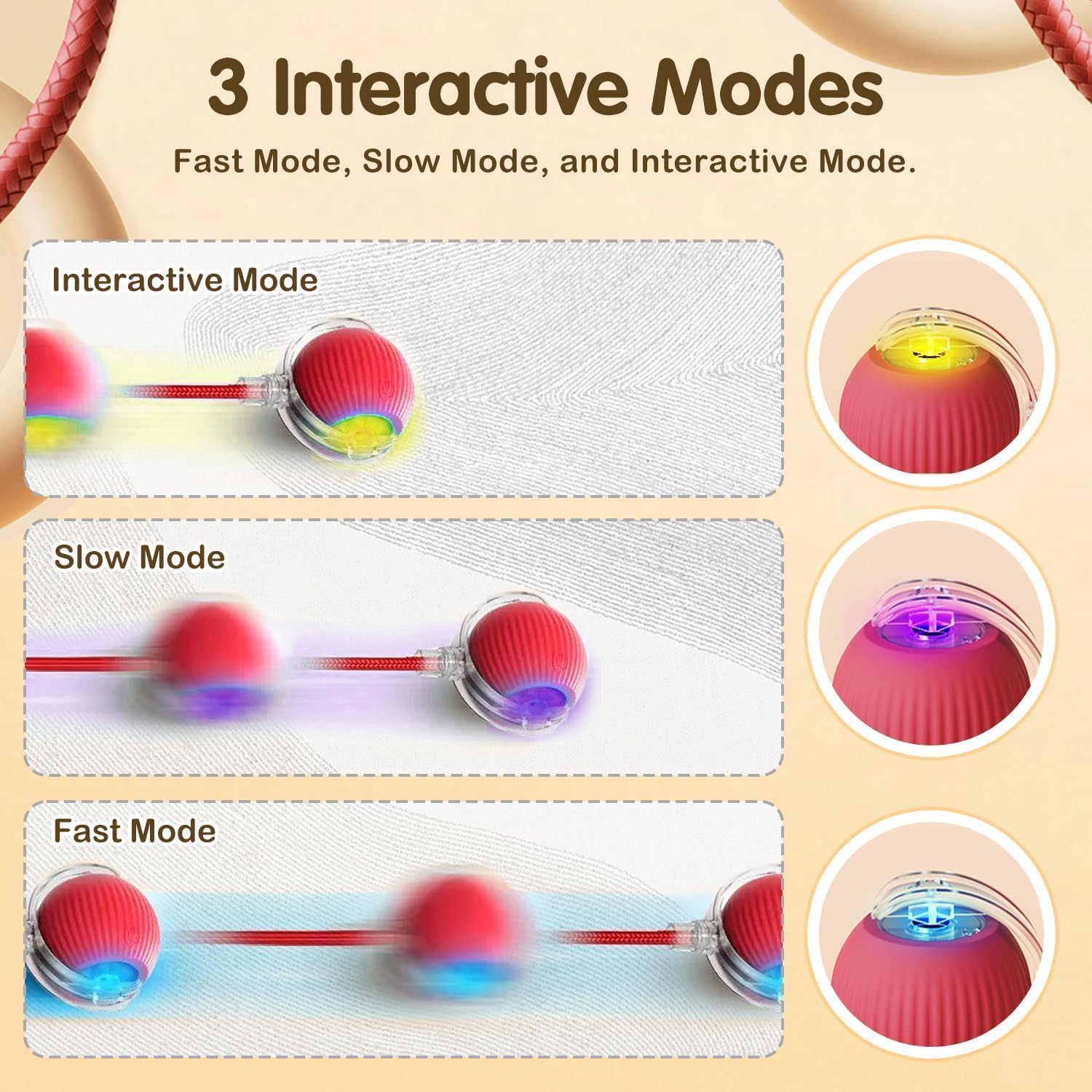 Interactive Rolling Dog Ball, Interactive Cat to-ys Rolling Ball Chewie Viral Dog Ball, Smart Automatic V1259-DP01-A-2689