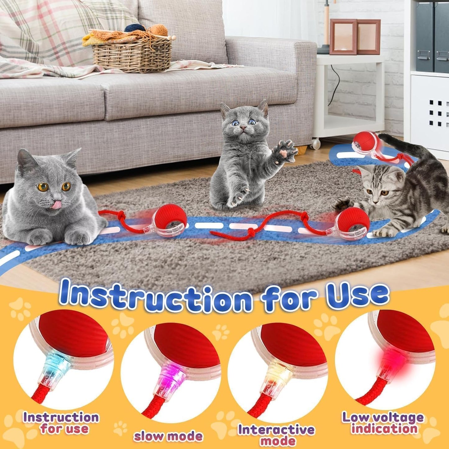 Interactive Rolling Dog Ball, Interactive Cat to-ys Rolling Ball Chewie Viral Dog Ball, Smart Automatic V1259-DP01-A-2689