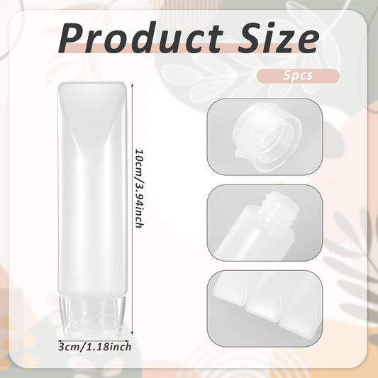 5-Pack 1oz Travel Bottles Leak Proof - Refillable Clear Toiletry Containers for Shampoo, Lotion & Cosmetics, V1259-DP01-A-2691