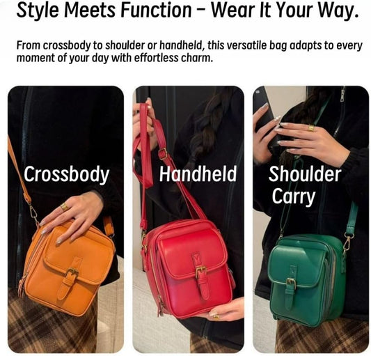 Collaborate 1 Crossbody Leather Bag, Urvashi Crossbody Leather Bag Anti Theft, Cross Body Bag, Lady's Vintage V1259-DP01-A-2692