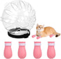 Cat Muzzle and Boots Set, Cat Transparent Muzzle Prevent from Cats Biting Chewing, Breathable Cat Adjustable V1259-DP01-A-2693