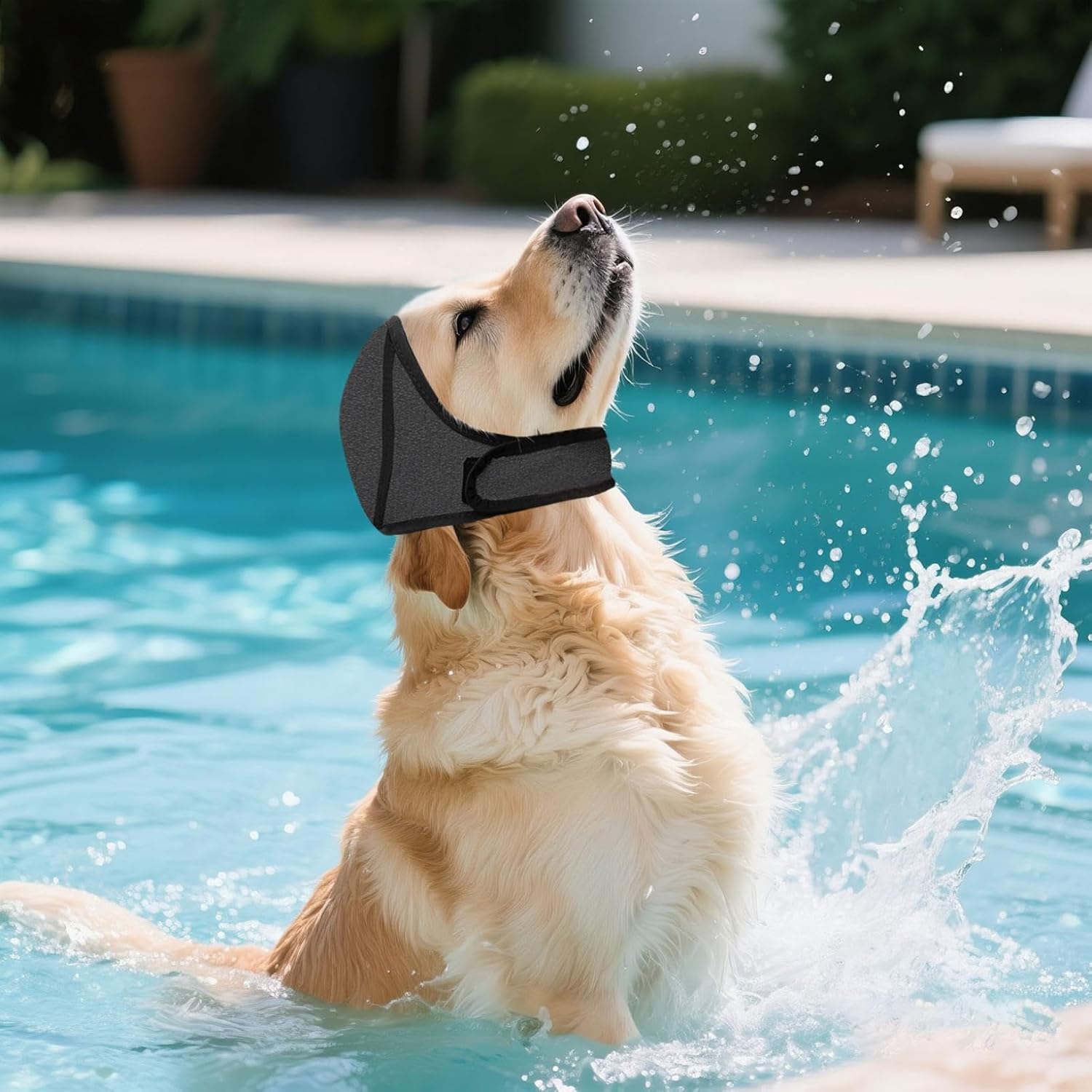 Dog Swimming Cap, Waterproof Ear Protection for Small, Medium & Large Dogs, Soft Comfortable Swim Hat for V1259-DP01-A-2694