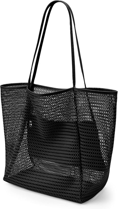Oversized Beach Tote Bag, Semi Mesh Tote Bag Foldable MAX 35L Laundry Tote Bag For Beach Picnic Laundry V1259-DP01-A-2697