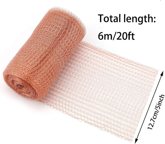 Copper Mesh Roll,Gap Blocker for Building Hole,Knitted Pure Copper Mesh Blocker for Mouse, Birds, Snail, V1259-DP01-A-2702