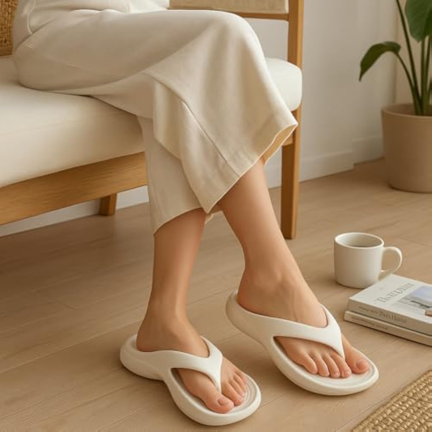 Pillow Arch Support Flip Flops, Platform Recovery Flipflops Orthopedic Sandals, Pillow Soft Summer Beach Shoes V1259-DP01-A-2703