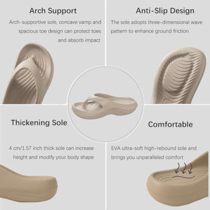 Pillow Arch Support Flip Flops, Platform Recovery Flipflops Orthopedic Sandals, Pillow Soft Summer Beach Shoes V1259-DP01-A-2703