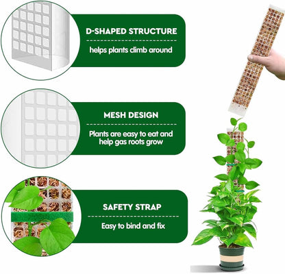 6 Pcs 24 Inch Plastic Moss Pole for Plants Monstera, Stackable for Indoor Work with Sphagnum Support V1259-DP01-A-2706