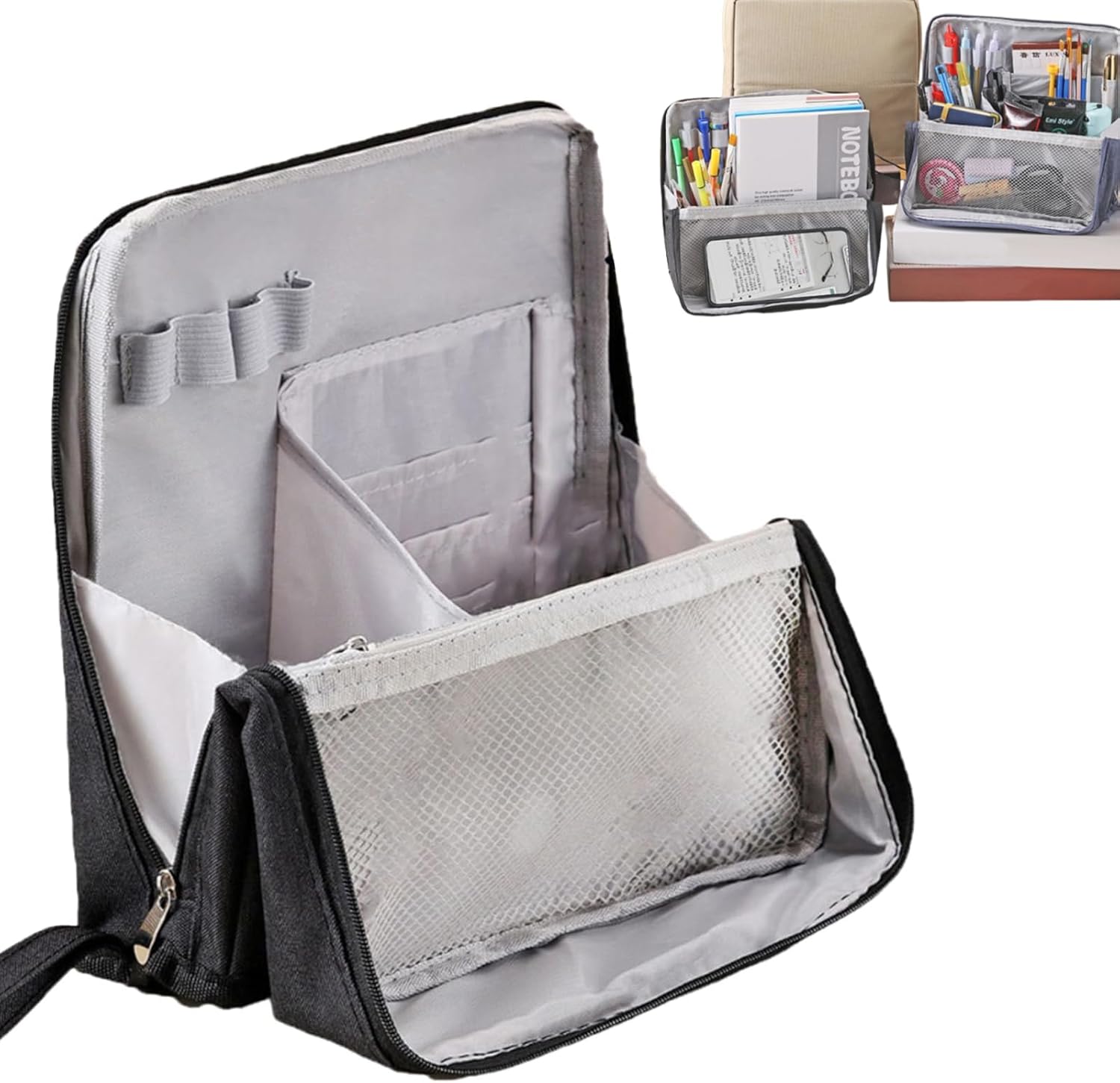 Multi-Purpose Large Capacity Oxford Cloth Standing Makeup Bag - Portable Lightweight Canvas Organizer with V1259-DP01-A-2714