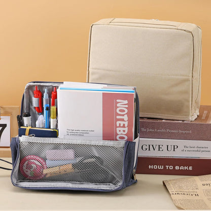 Multi-Purpose Large Capacity Oxford Cloth Standing Makeup Bag - Portable Lightweight Canvas Organizer with V1259-DP01-A-2714