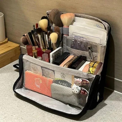 Multi-Purpose Large Capacity Oxford Cloth Standing Makeup Bag - Portable Lightweight Canvas Organizer with V1259-DP01-A-2714