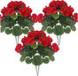 6Pcs Artificial Geraniums 14 Inch Lifelike Artificial Flowers with Adjustable Branches Long Lasting Vibrant V1259-DP01-A-2720