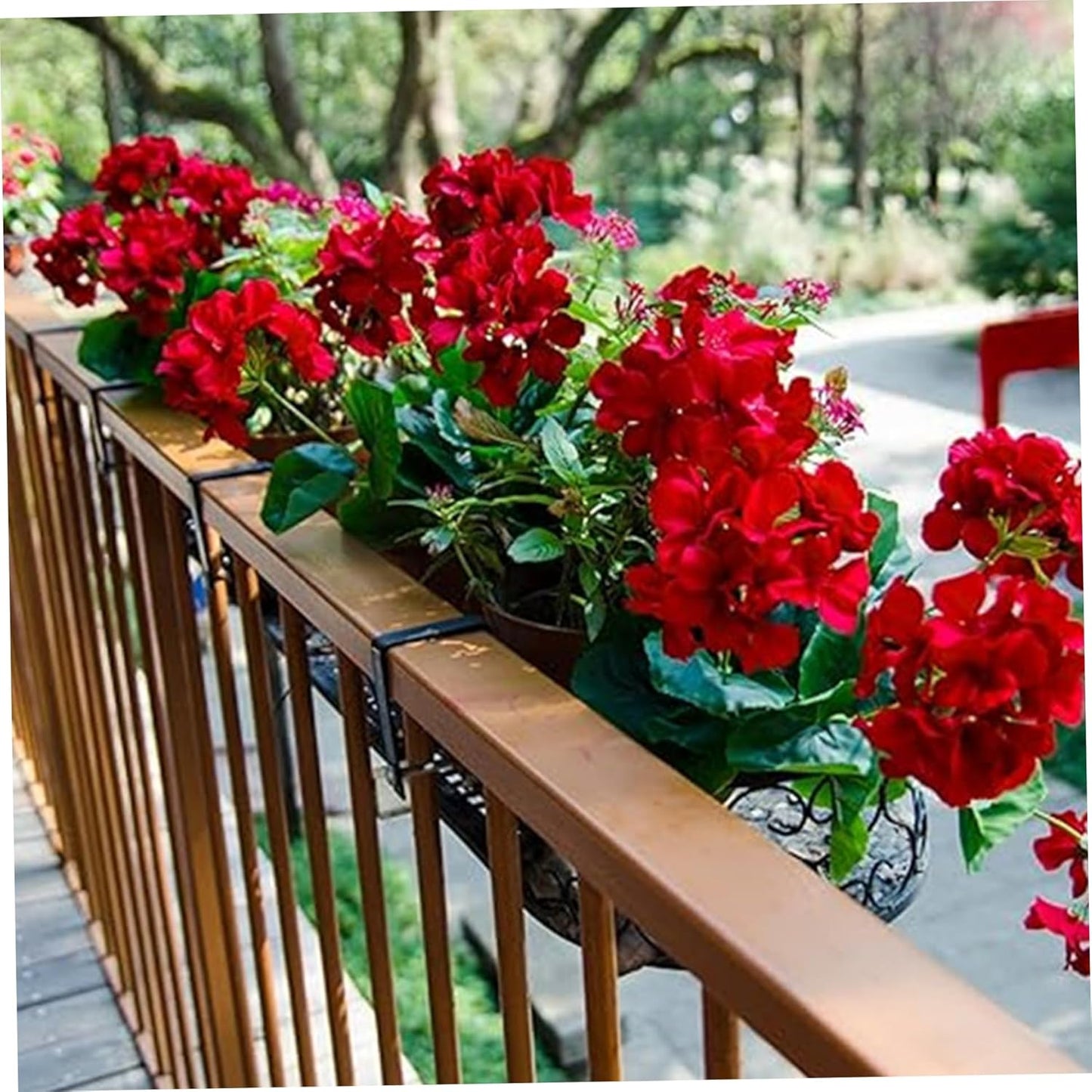 6Pcs Artificial Geraniums 14 Inch Lifelike Artificial Flowers with Adjustable Branches Long Lasting Vibrant V1259-DP01-A-2720