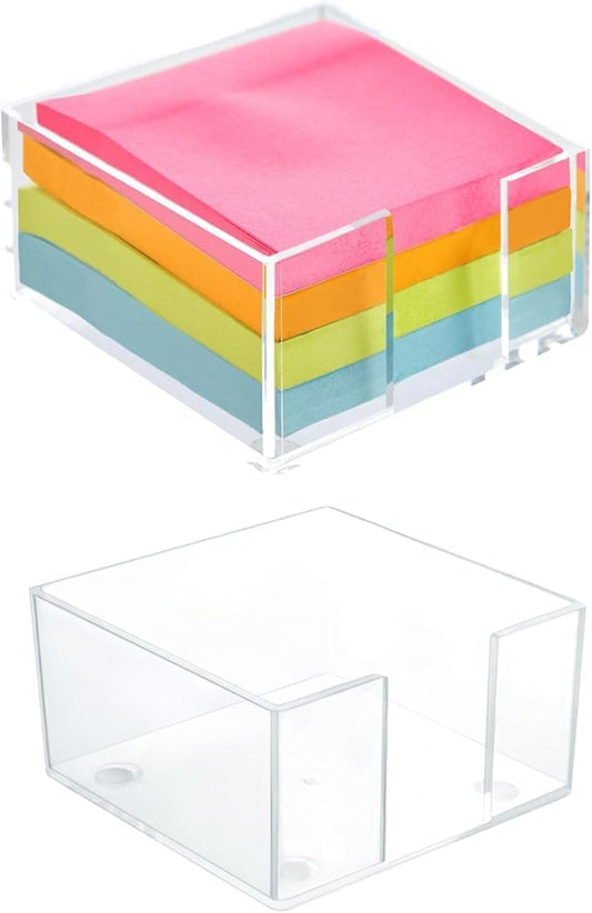 1pcs 3x3 Inch Acrylic Sticky Note Holder - Clear Desktop Organizer for Post-it Notes, Perfect for Office, V1259-DP01-A-2721