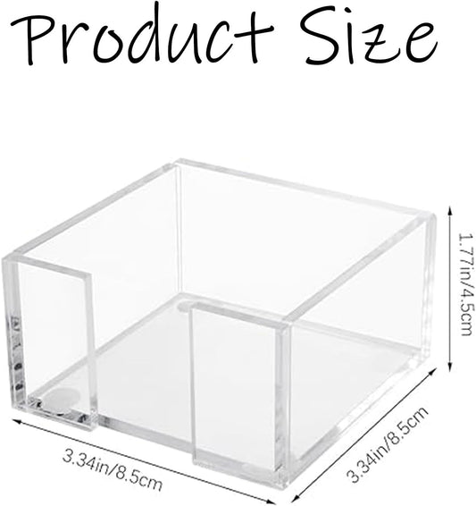 1pcs 3x3 Inch Acrylic Sticky Note Holder - Clear Desktop Organizer for Post-it Notes, Perfect for Office, V1259-DP01-A-2721
