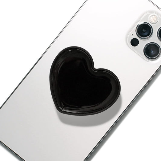 Heart-Shaped Phone Grip and Stand, Black V1259-DP01-A-2730
