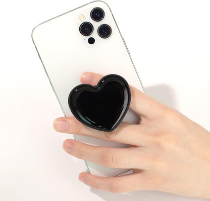 Heart-Shaped Phone Grip and Stand, Black V1259-DP01-A-2730