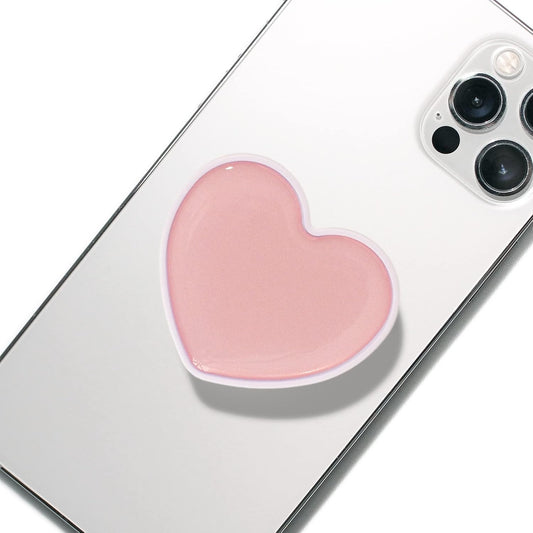 Heart-Shaped Phone Grip and Stand, Collapsible Expandable Design, Pink V1259-DP01-A-2732