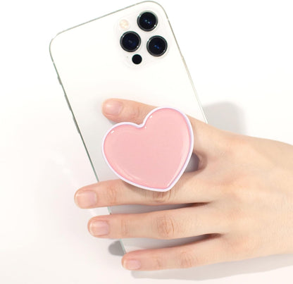 Heart-Shaped Phone Grip and Stand, Collapsible Expandable Design, Pink V1259-DP01-A-2732