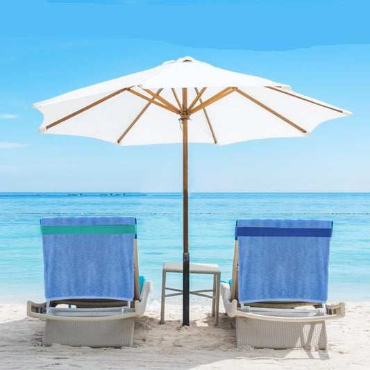 Beach Towel Bands, 38-91 cm Silicone Clips for Pool and Cruise Chairs, Blue and Turquoise, Pack of 4 V1259-DP01-A-2740