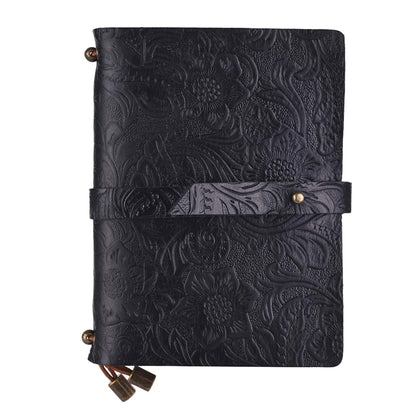 Leather Vintage Embossed Pattern Travel Journal Notebook Lined Blank Grid Paper Diary Refillable Notepad Gift V1259-DP01-A-2751