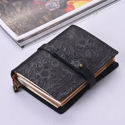 Leather Vintage Embossed Pattern Travel Journal Notebook Lined Blank Grid Paper Diary Refillable Notepad Gift V1259-DP01-A-2751
