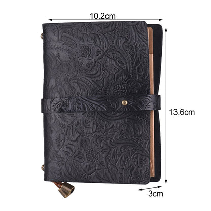 Leather Vintage Embossed Pattern Travel Journal Notebook Lined Blank Grid Paper Diary Refillable Notepad Gift V1259-DP01-A-2751