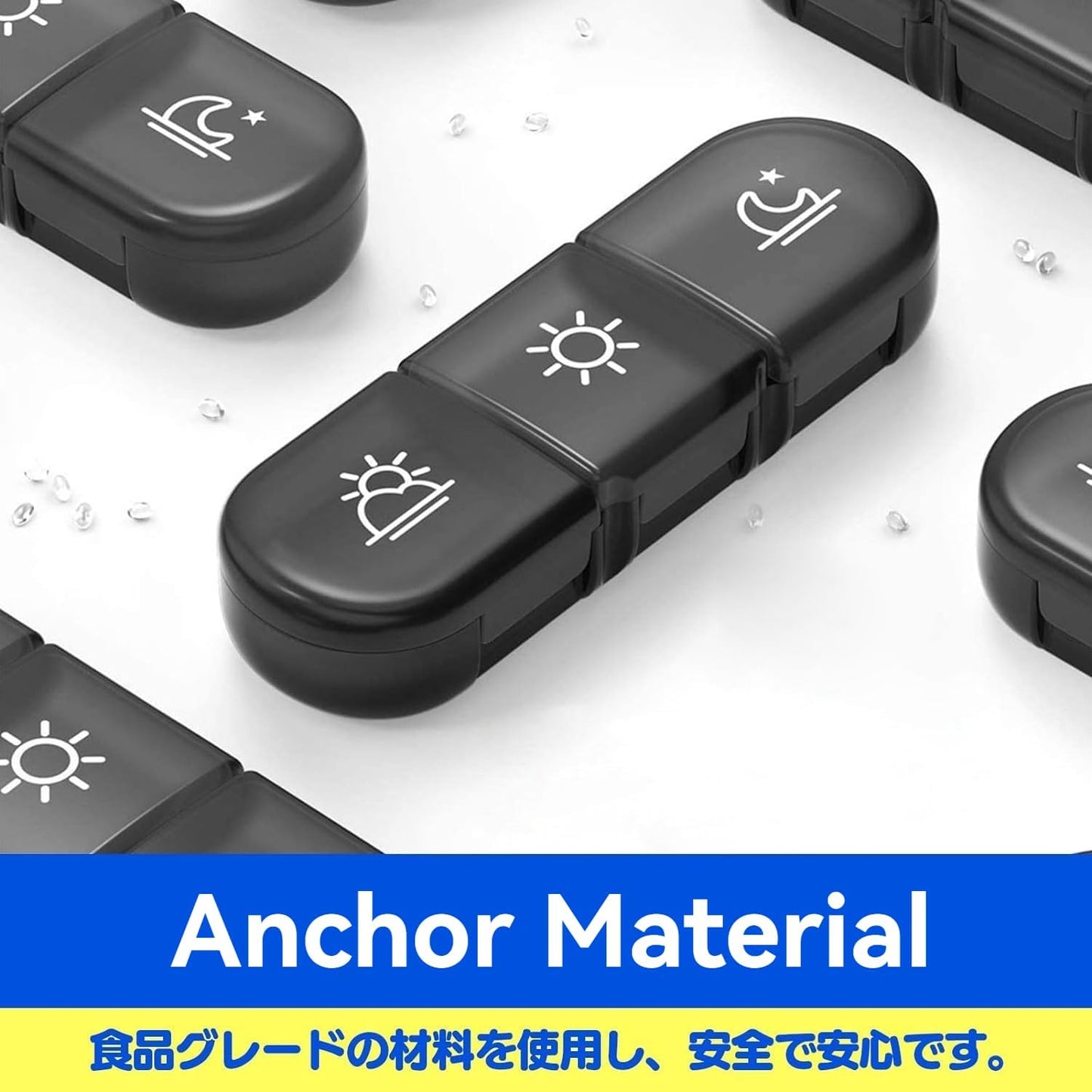 7-Day Organizer with Date Mark, Large Storage Box, PP+ABS Material, Lightweight and Travel-Friendly Design V1259-DP01-A-2756