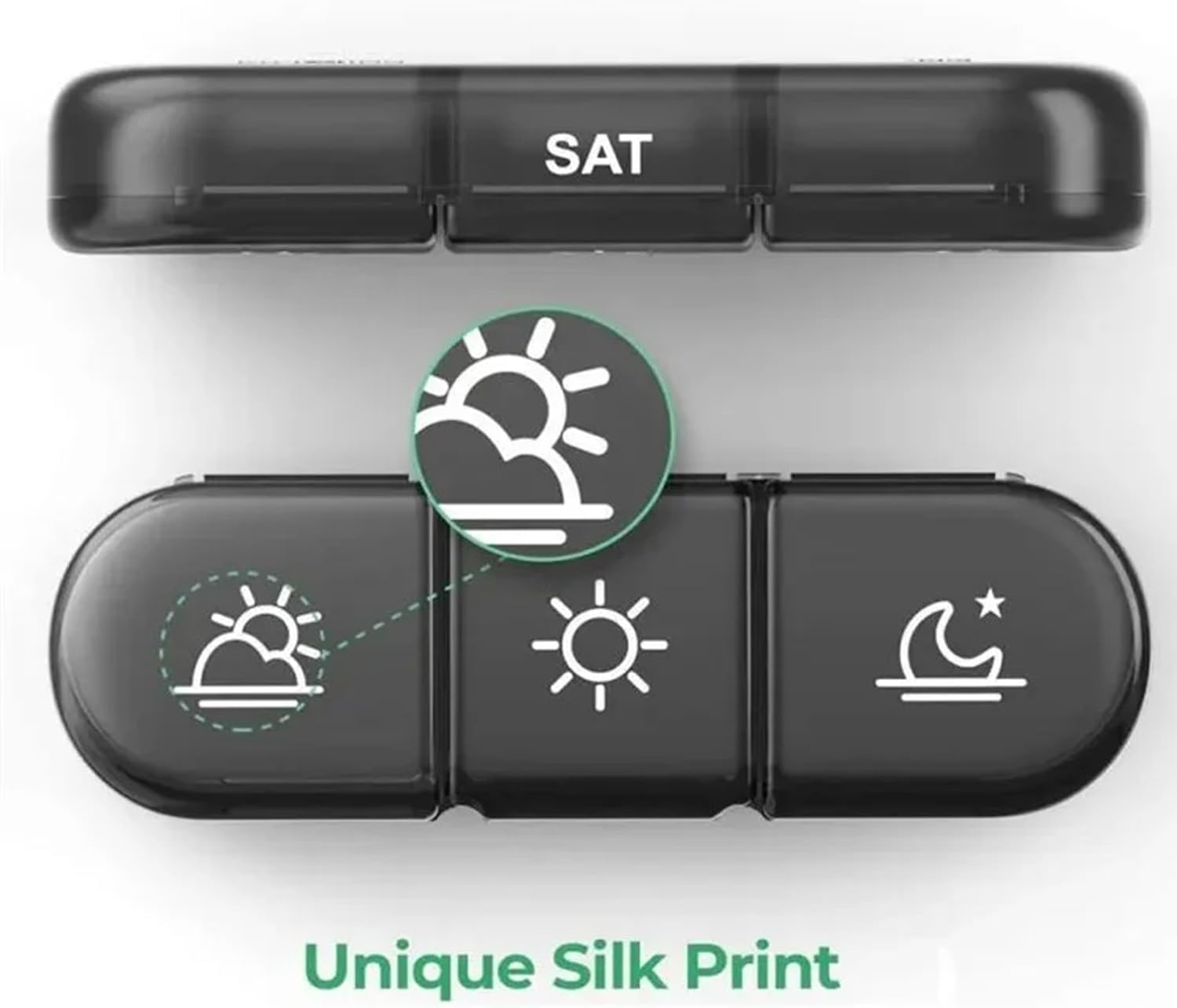 7-Day Organizer with Date Mark, Large Storage Box, PP+ABS Material, Lightweight and Travel-Friendly Design V1259-DP01-A-2756