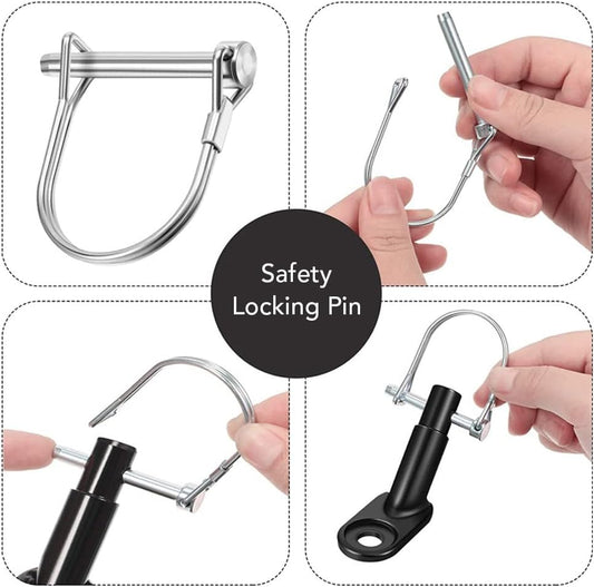 12mm Heavy Duty Steel Trailer Hitch Coupler with Safety Locking Pin for Kids and Pets, Fits QR and Solid V1259-DP01-A-2762