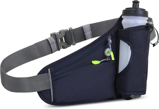 Sports Hydration Belt Bag Running Belt Waist Pack Bum Bag with Water Bottle Holder for Men Women Running V1259-DP01-A-2765