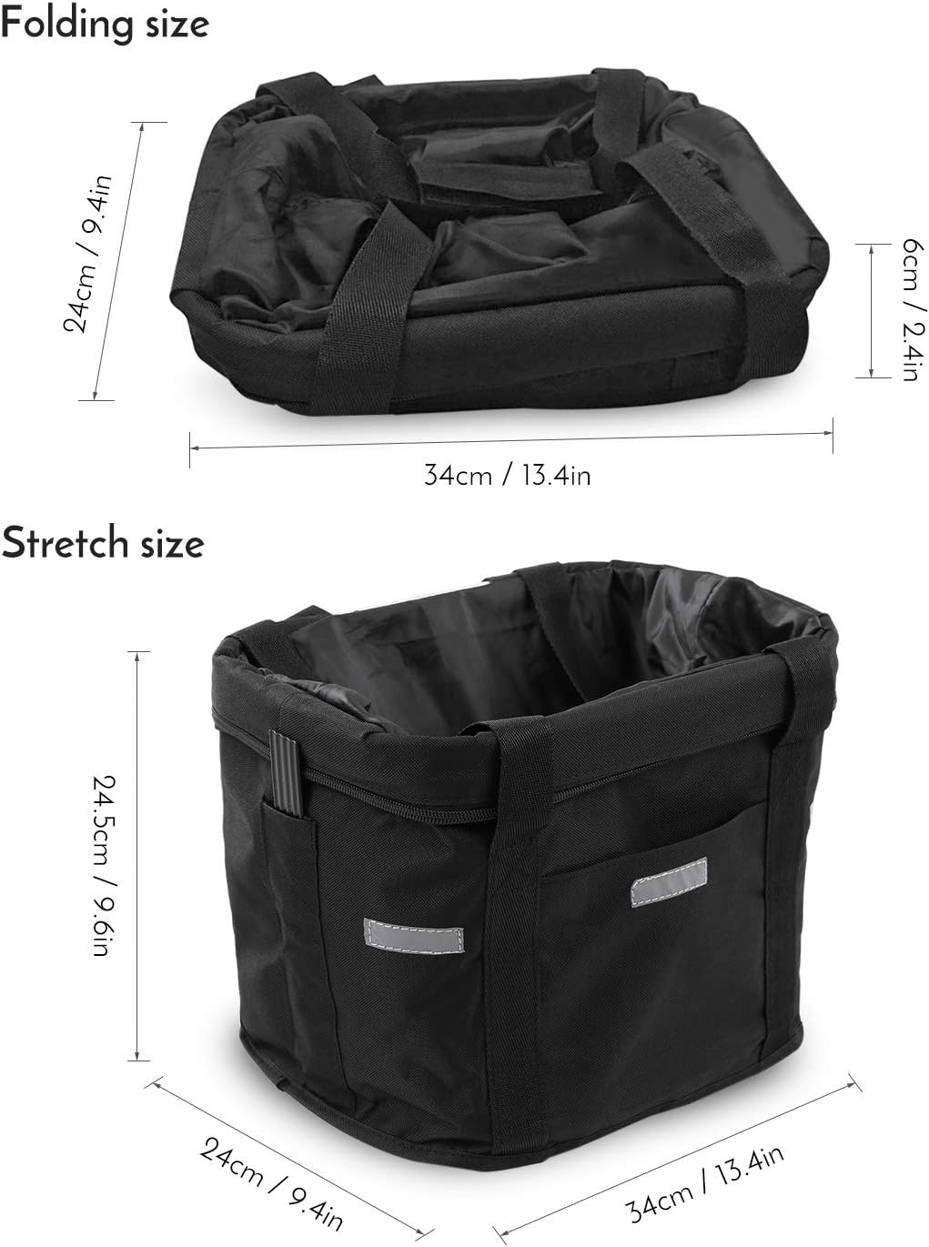 Waterproof Removable Bicycle Front Basket with Aluminum Frame, Pet Carrier & Multi-Purpose Handlebar Bag for V1259-DP01-A-2769