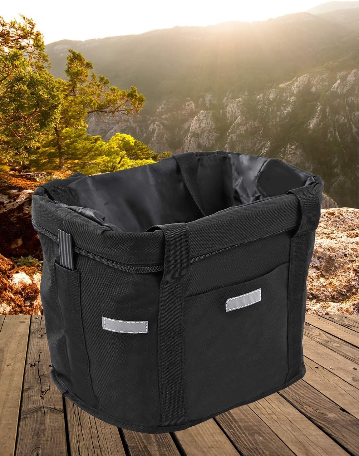 Waterproof Removable Bicycle Front Basket with Aluminum Frame, Pet Carrier & Multi-Purpose Handlebar Bag for V1259-DP01-A-2769
