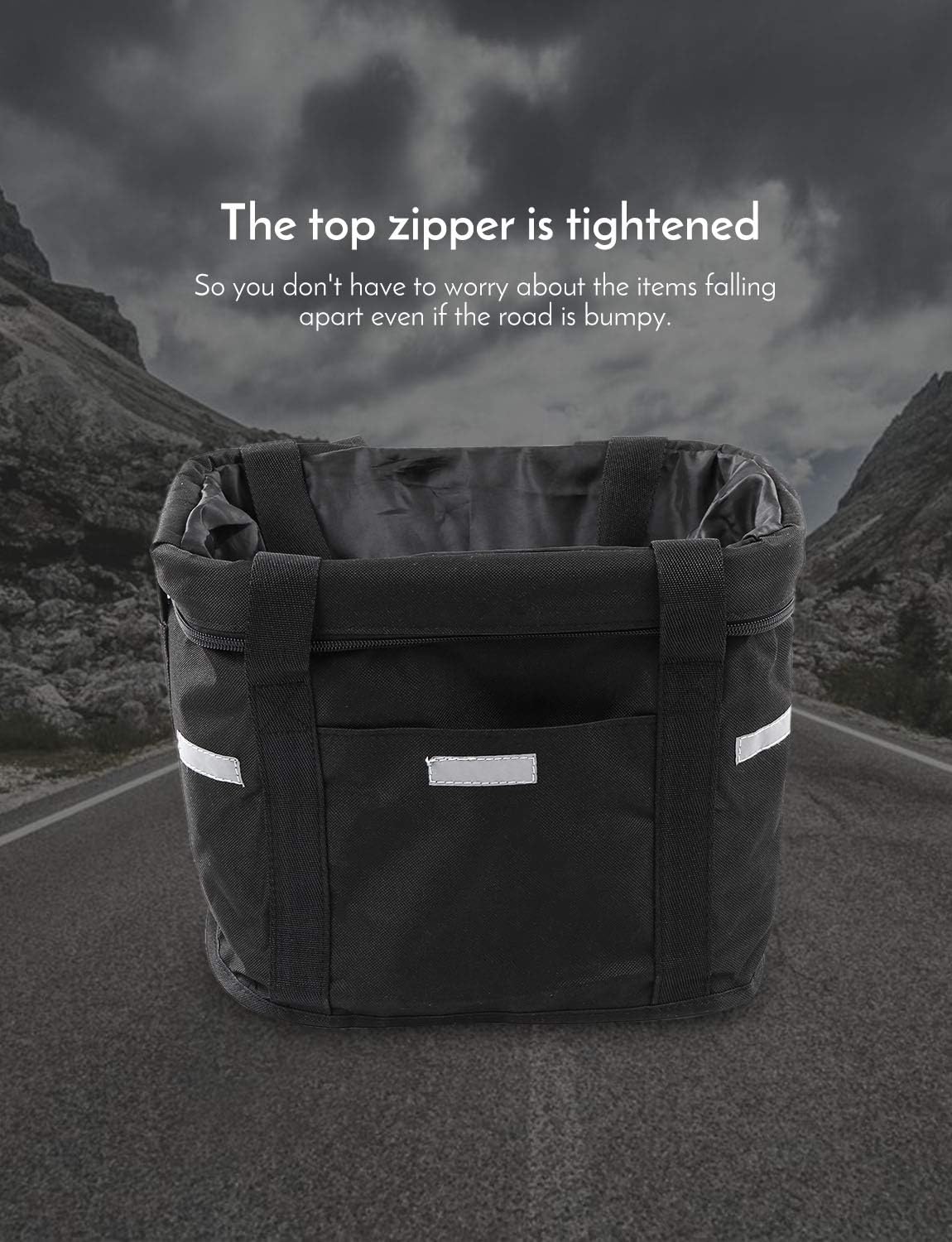 Waterproof Removable Bicycle Front Basket with Aluminum Frame, Pet Carrier & Multi-Purpose Handlebar Bag for V1259-DP01-A-2769