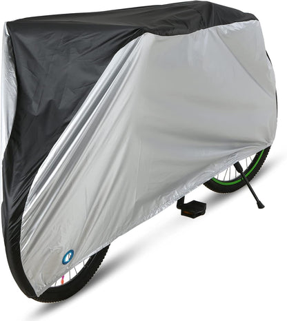 Silver-Coated 190T Polyester Cover for 20/24/26/29 Inch Bikes - Black/Black&Silver, S/M/L/XL Sizes, V1259-DP01-A-2777