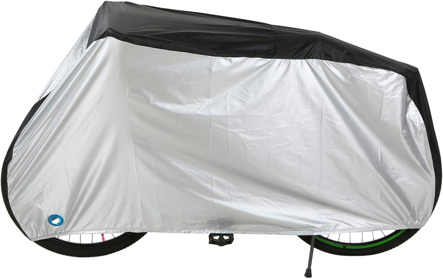 Silver-Coated 190T Polyester Cover for 20/24/26/29 Inch Bikes - Black/Black&Silver, S/M/L/XL Sizes, V1259-DP01-A-2777