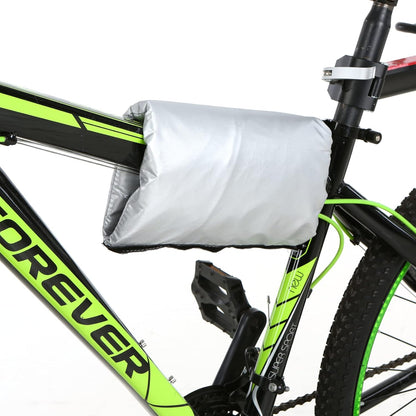 Silver-Coated 190T Polyester Cover for 20/24/26/29 Inch Bikes - Black/Black&Silver, S/M/L/XL Sizes, V1259-DP01-A-2777