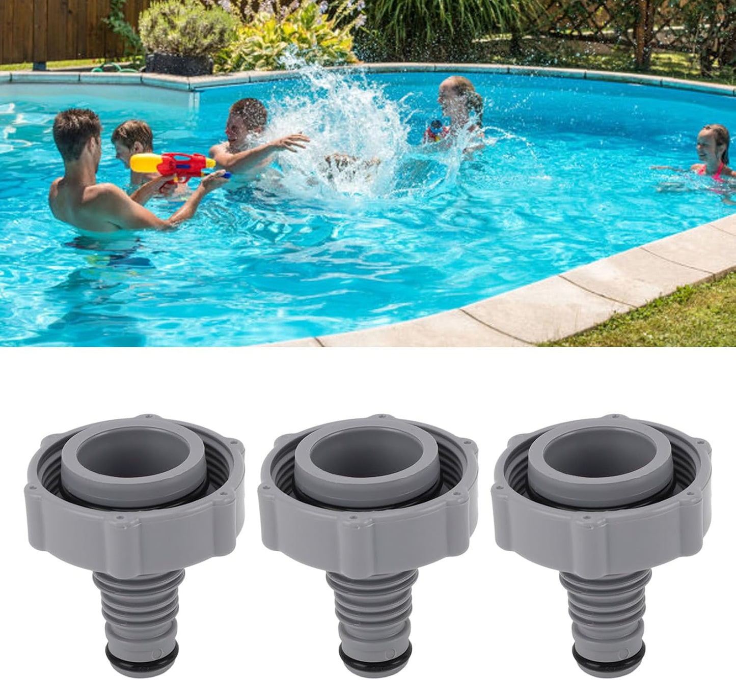 P6H1419-Compatible 40mm Plastic Pool Drain Valve with 32mm Inner Connector - Leak-Proof Design, Easy V1259-DP01-A-2779