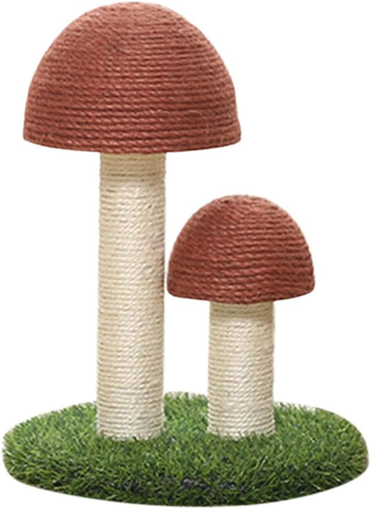 Mushroom Cat Scratching Post with Natural Sisal, Simulation Lawn Cat Climbing Shelf, Multifunctional Cat Toys V1259-DP01-A-2780