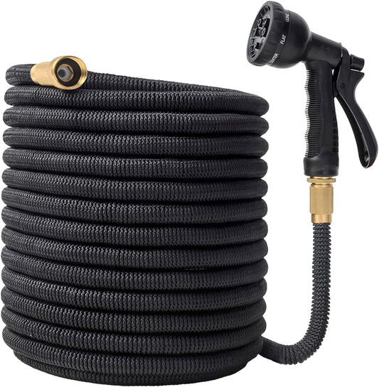 75FT Expandable Garden Hose with 8 Spraying Modes, Shut-Off Valve, Handy Water Pipe for Watering Garden and V1259-DP01-A-2788