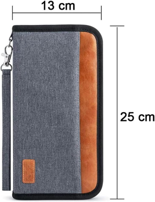 Travel Passport Wallet Family Passport Holder Documents Organizer with RFID Blocker for Men & Women V1259-DP01-A-2791