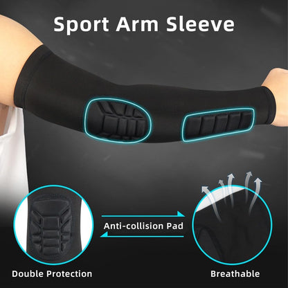 Padded Elbow Forearm Sleeves Compression Arm Protective Sleeve Basketball Shooting Protective Pad V1259-DP01-A-2792