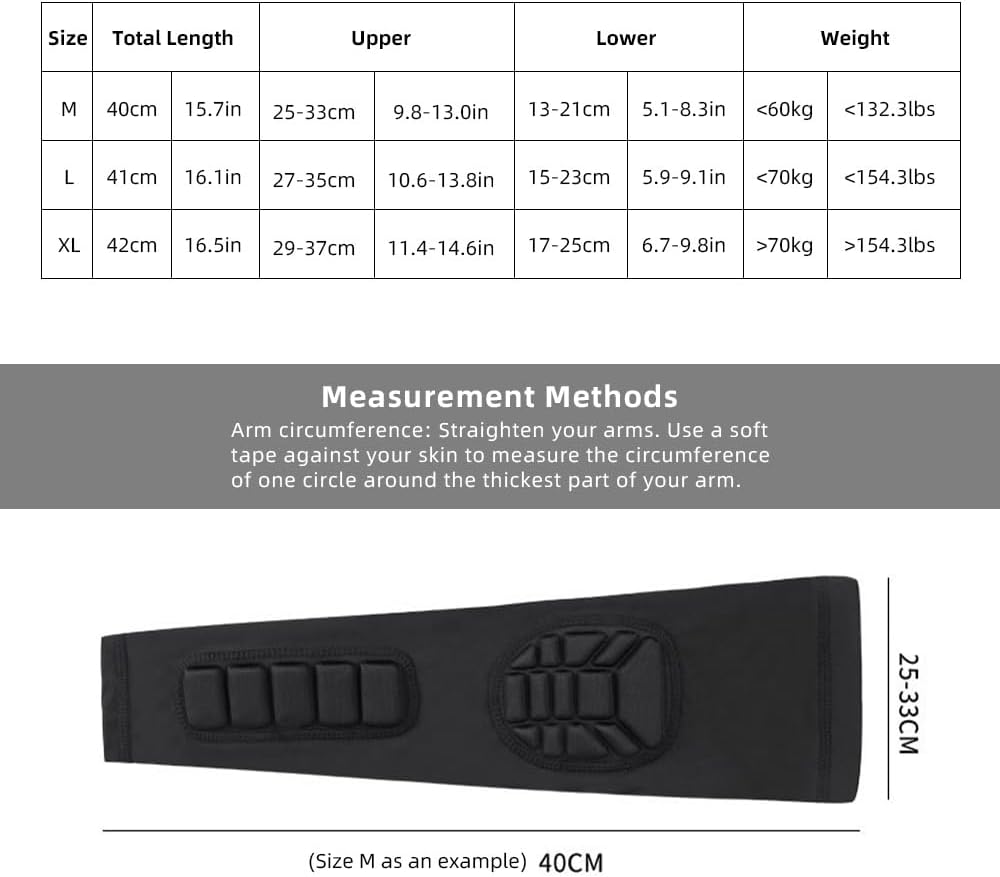 Padded Elbow Forearm Sleeves Compression Arm Protective Sleeve Basketball Shooting Protective Pad V1259-DP01-A-2792