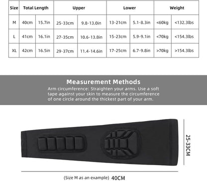 Padded Elbow Forearm Sleeves Compression Arm Protective Sleeve Basketball Shooting Protective Pad V1259-DP01-A-2792