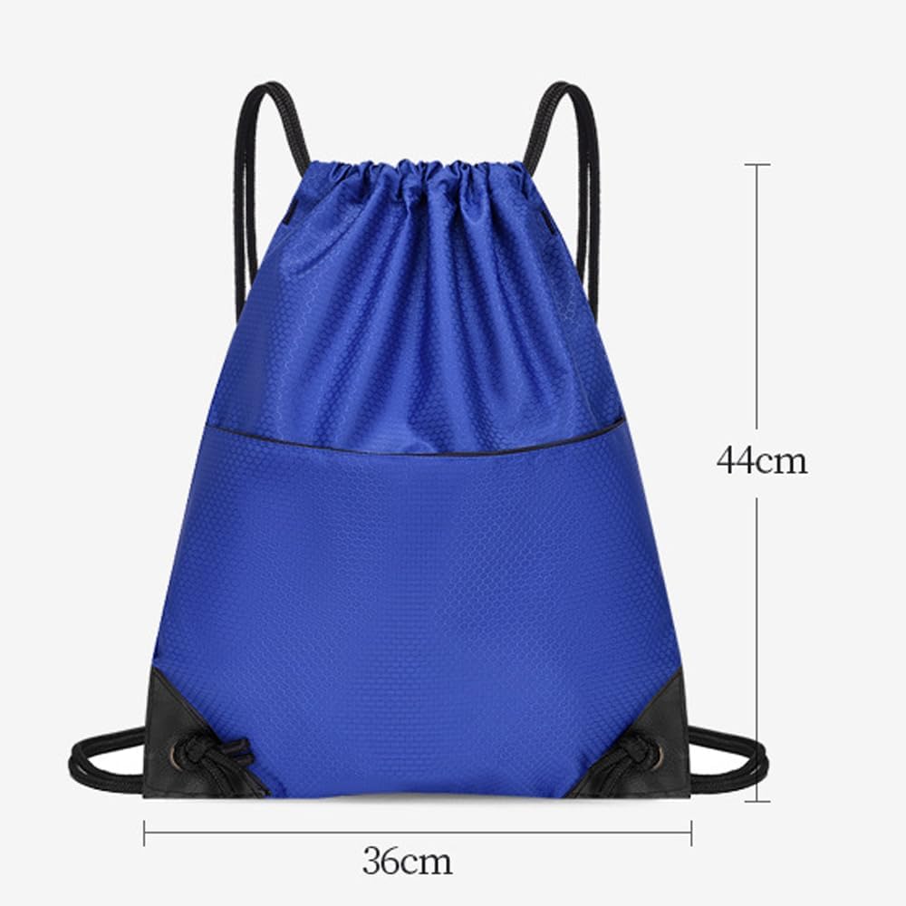 Drawstring Backpack Bag Waterproof Oxford Cloth Draw String Back Sack with Zip Pocket for Sports Traveling V1259-DP01-A-2793