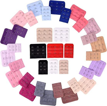36 Pieces Bra Extenders Brassiere Extension Hooks, 2 and 3 Hooks, 18 Color V1259-DP01-A-2794